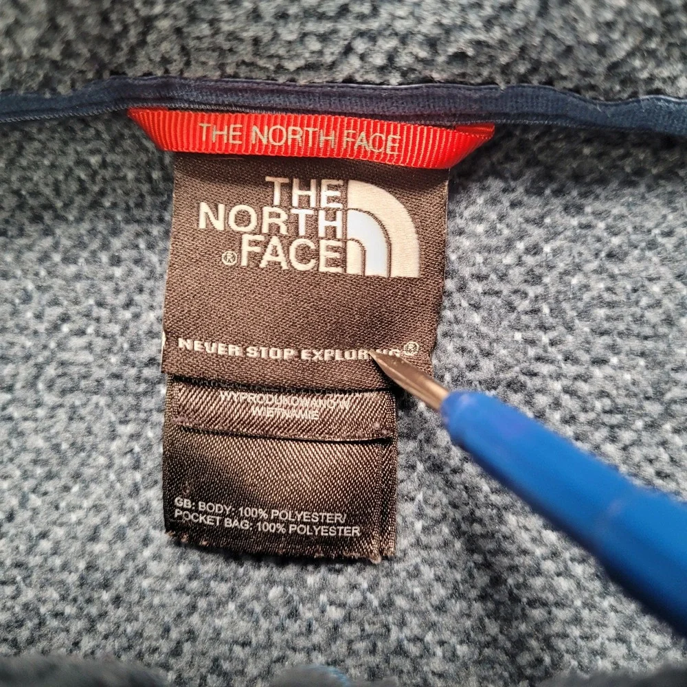 The North Face Mens Large Blue‎ Gordon Lyons Full Zip Fleece Jacket Sweater L